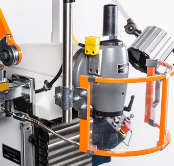 Deckel Fräsmaschine mit patentierter elektronisch überwachter Schutzabdeckung, innovative Sicherheitstechnologie
